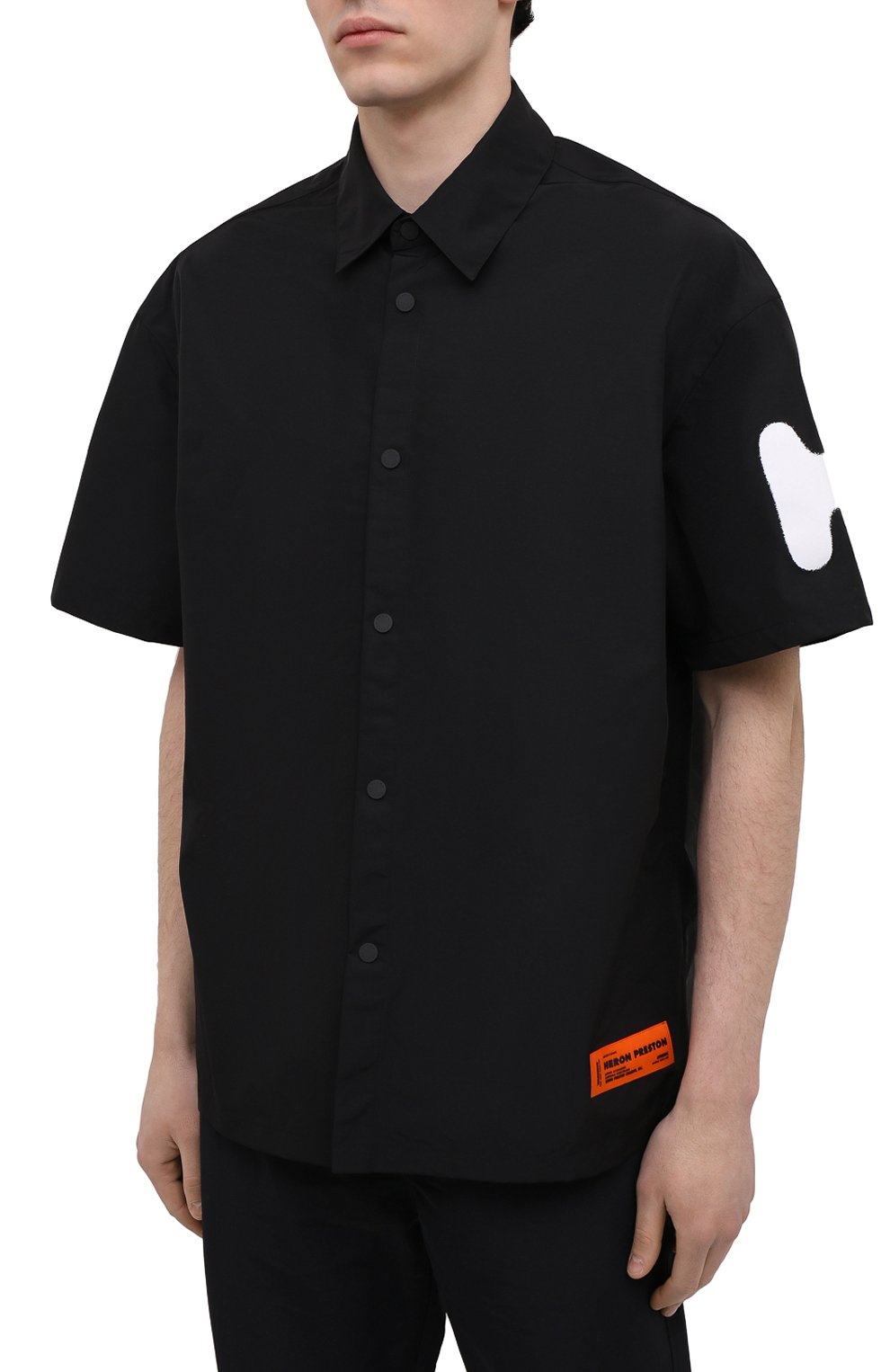Рубашка HERON PRESTON черного цвета по цене 28250 руб., арт. HMGA027S21FAB0011001, фото 3 Рубашка HERON PRESTON, арт. HMGA027S21FAB0011001, фото 3