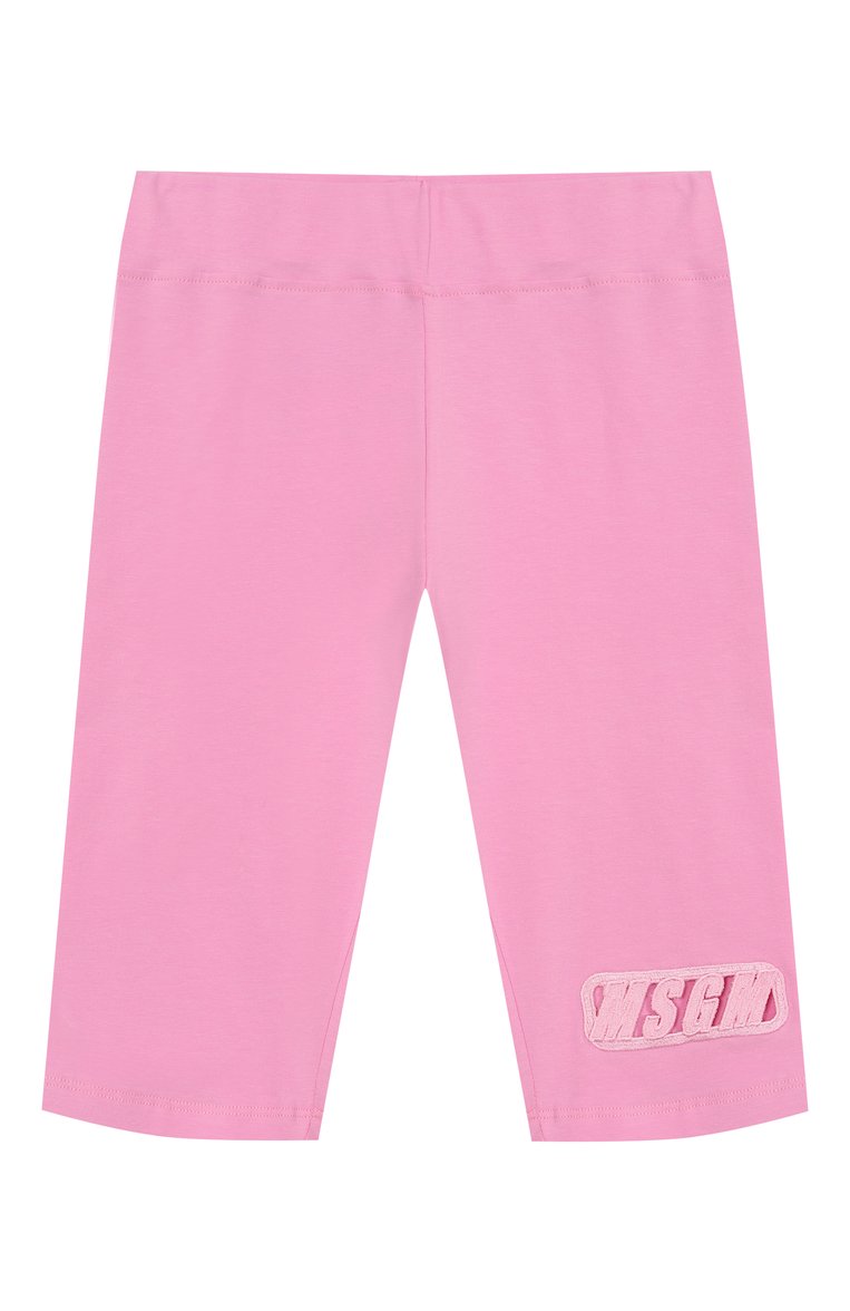 Детские хлопковые легинсы MSGM KIDS розового цвета, арт. S5MSJGCL087 | Фото 1 (Материал внешний: Хлопок; Нос: Не проставлено; Девочки Кросс-КТ: Леггинсы-одежда; Автоматизация состава: Проставлено; Ростовка одежда: 12 лет | 152 см, 16 лет | 164 см, 10 - 11 лет | 140 - 146см, 8 лет | 128 см, 6 лет | 116 см)