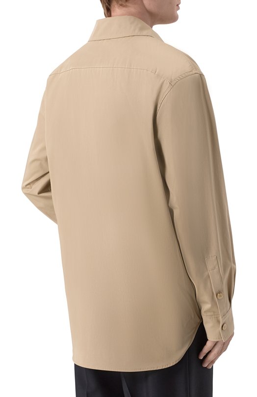 Хлопковая рубашка Balmain GH1HS535/CG43 Бежевый  GH1HS535/CG43 Фото 4