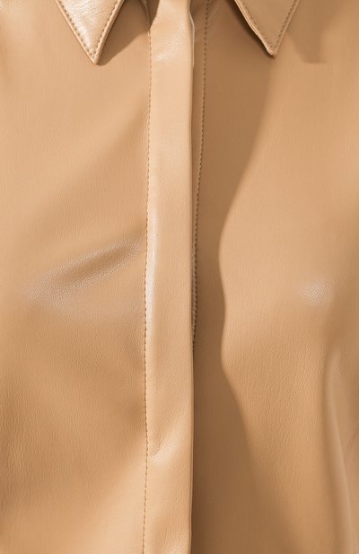 Блузка с короткими рукавами NANUSHKA, арт. CLARE_PALE CARAMEL_VEGAN LEATHER, фото 5