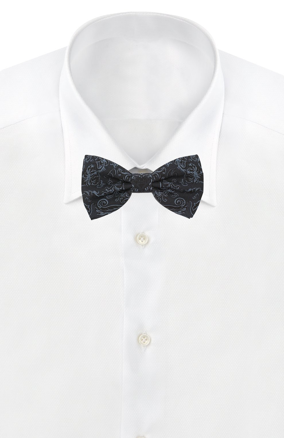 Шелковый галстук-бабочка DOLCE & GABBANA темно-синего цвета по цене 21850 руб., арт. GR053E/G0WMJ, фото 2 Шелковый галстук-бабочка DOLCE & GABBANA, арт. GR053E/G0WMJ, фото 2