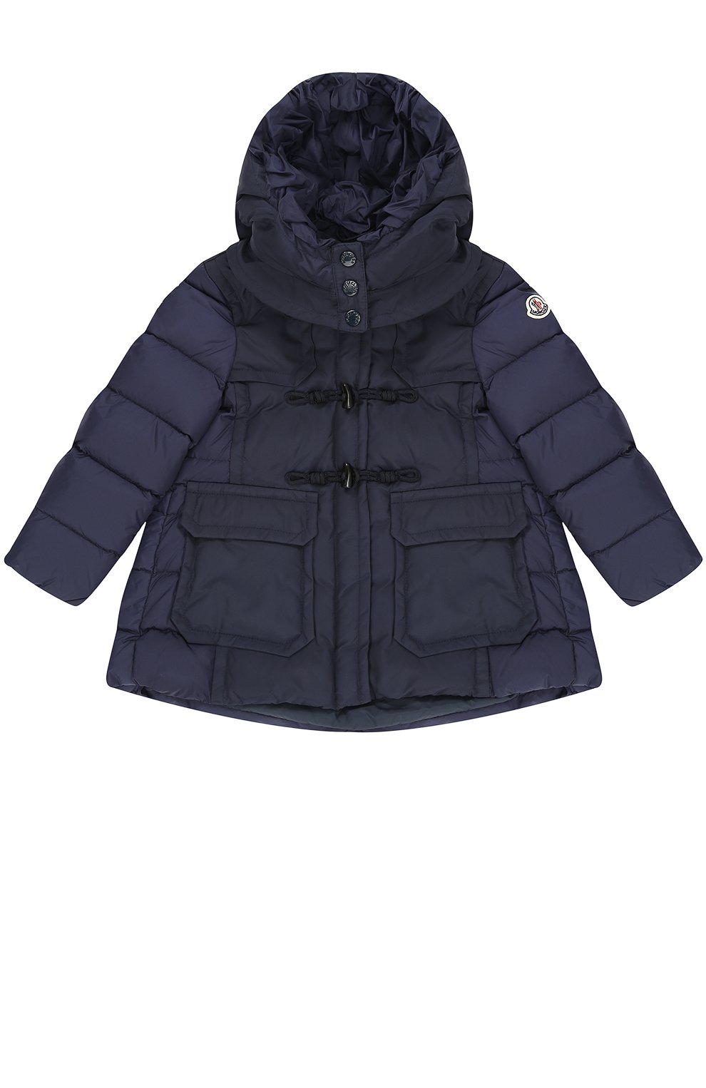 Стеганый пуховик с капюшоном и накладными карманами MONCLER ENFANT, арт. C2-954-49384-85-68352/4-6A, фото 1