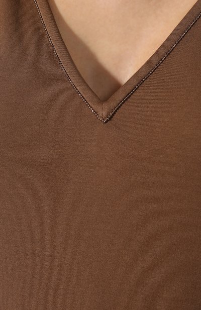 Хлопковый топ BRUNELLO CUCINELLI коричневого цвета по цене 63850 руб., арт. M0045B0332, фото 5 Хлопковый топ BRUNELLO CUCINELLI, арт. M0045B0332, фото 5