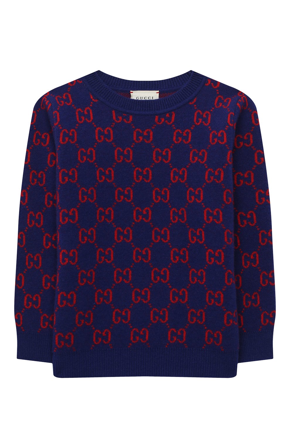 Шерстяной пуловер GUCCI темно-синего цвета по цене 42900 руб., арт. 615384/XKBD7, фото 1 Шерстяной пуловер GUCCI, арт. 615384/XKBD7, фото 1