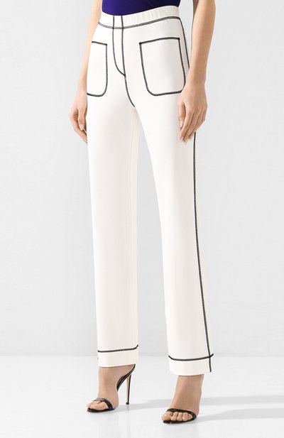 Брюки из вискозы MARC JACOBS (THE) кремового цвета по цене 23900 руб., арт. M4007780, фото 3 Брюки из вискозы MARC JACOBS (THE), арт. M4007780, фото 3