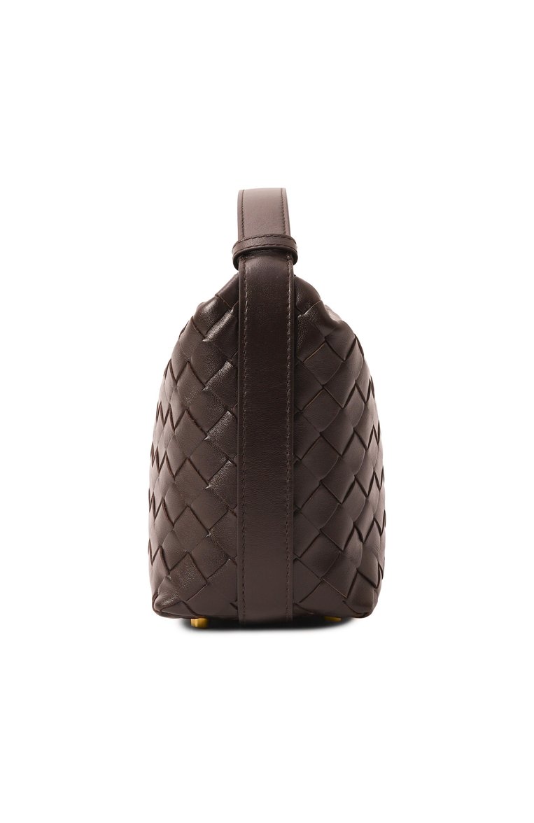 Женская сумка wallace mini BOTTEGA VENETA темно-коричневого цвета, арт. 754443 V3IV1 | Фото 4 (Ошибки технического описания: Нет ширины; Материал: Натуральная кожа; Размер: mini)