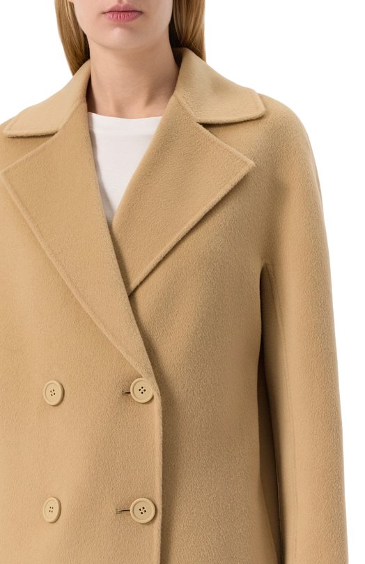 Пальто из шерсти и кашемира Max Mara Studio LICENZA Бежевый  LICENZA Фото 5