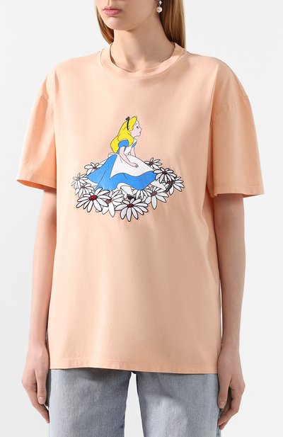 Хлопковая футболка MIU MIU, арт. MJN195-1WHU-F0075, фото 3