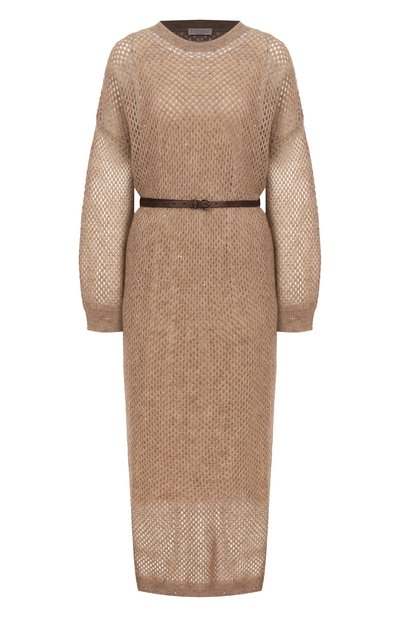 Женское платье из шерсти и хлопка BRUNELLO CUCINELLI, арт. MPS732A90P