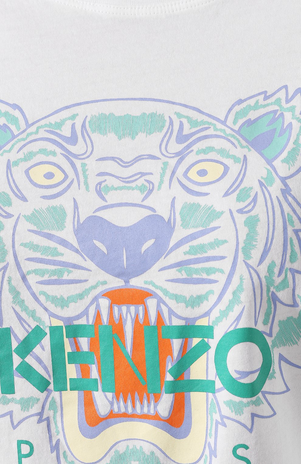 Хлопковая футболка KENZO белого цвета по цене 10900 руб., арт. FA52TS7214YB, фото 5 Хлопковая футболка KENZO, арт. FA52TS7214YB, фото 5