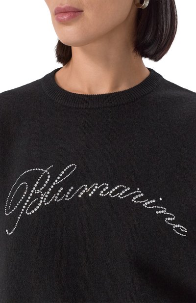 Шерстяной пуловер BLUMARINE черного цвета по цене 51750 руб., арт. 2M617A, фото 5 Шерстяной пуловер BLUMARINE, арт. 2M617A, фото 5