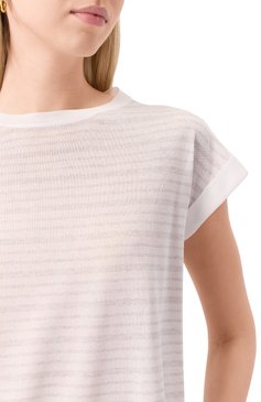 Женская футболка PANICALE белого цвета, арт. D360351G/D45A | Фото 5 (Длина (для топов): Стандартные; Материал внешний: Вискоза, Синтетический материал; Рукава: Короткие; Принт: С принтом; Стили: Кэжуэл; Автоматизация ТО: Проставлено; Автоматизация состава: Проставлено)