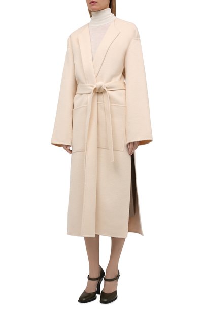 Кашемировое пальто ACNE STUDIOS кремового цвета по цене 120000 руб., арт. A90367, фото 3 Кашемировое пальто ACNE STUDIOS, арт. A90367, фото 3
