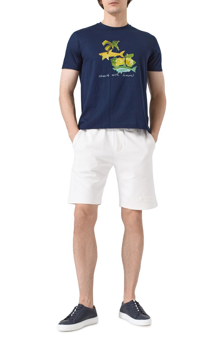 Мужские хлопковые шорты PAUL&SHARK белого цвета, арт. 25411850/3XL | Фото 2 (Материал внешний: Хлопок; Длина Шорты М: До колена; Случай: Повседневный; Принт: Без принта; Стили: Спорт-шик; Детали: Без декора; Автоматизация состава: Проставлено; Автоматизация ТО: Проставлено)