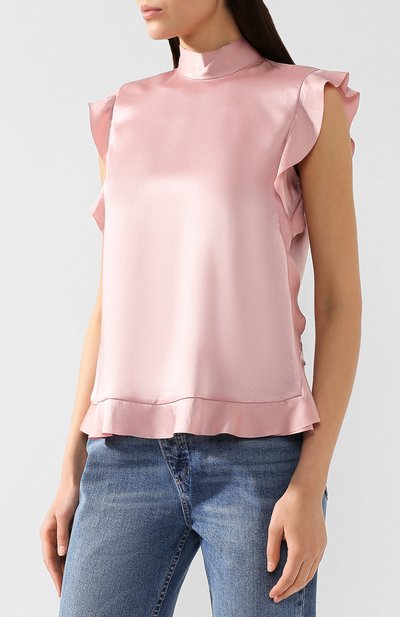 Топ с воротником-стойкой REDVALENTINO розового цвета по цене 23900 руб., арт. RR3AEA00/HGA, фото 3 Топ с воротником-стойкой REDVALENTINO, арт. RR3AEA00/HGA, фото 3
