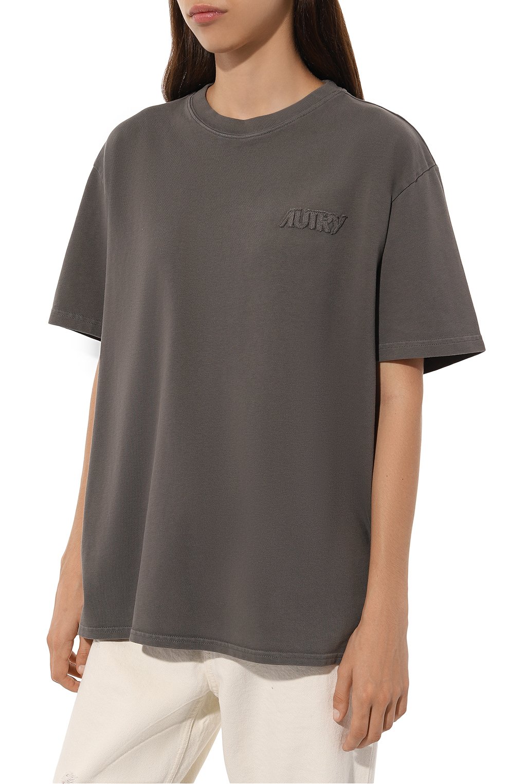 Хлопковая футболка AUTRY серого цвета по цене 13600 руб., арт. A200TSPX120L, фото 3 Хлопковая футболка AUTRY, арт. A200TSPX120L, фото 3