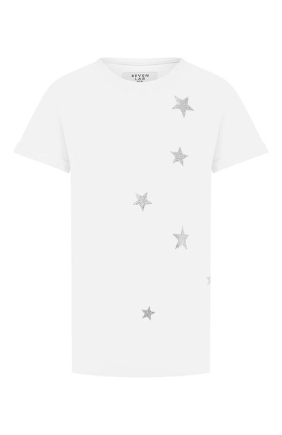 Женская хлопковая футболка SEVEN LAB, арт. T20-SILVER STARS G white