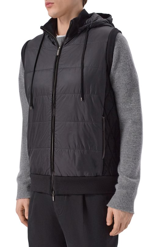 Жилет из шерсти и шелка Zilli KHG001M0295VQUI00 Чёрный  KHG001M0295VQUI00 Фото 3