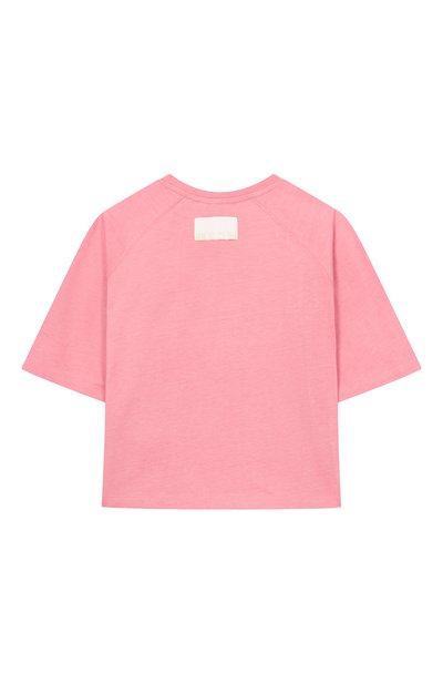Хлопковая футболка MSGM KIDS розового цвета по цене 8435 руб., арт. S6MSJGTH157, фото 2 Хлопковая футболка MSGM KIDS, арт. S6MSJGTH157, фото 2