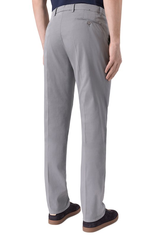 Брюки из хлопка и шелка Marco Pescarolo SLIM80/5300 Серый  SLIM80/5300 Фото 4