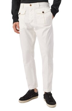 Мужские хлопковые брюки DSQUARED2 белого цвета, арт. S74KB0996/S39021 | Фото 3 (Длина (брюки, джинсы): Стандартные; Материал внешний: Хлопок; Случай: Повседневный; Стили: Кэжуэл; Силуэт М (брюки): Чиносы)