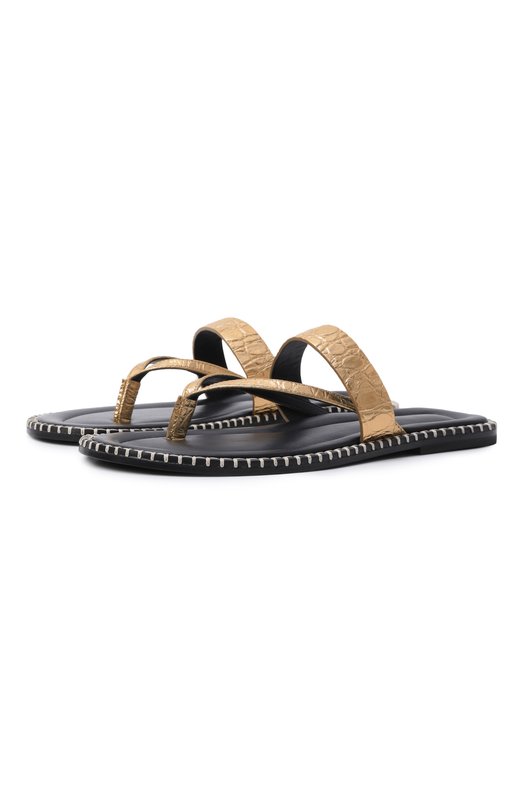 Кожаные шлепанцы Dries Van Noten 011774/0597 Золотой 011774/0597