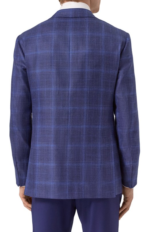 Пиджак из кашемира и шелка Kiton UG81K0640E11 Синий  UG81K0640E11 Фото 6