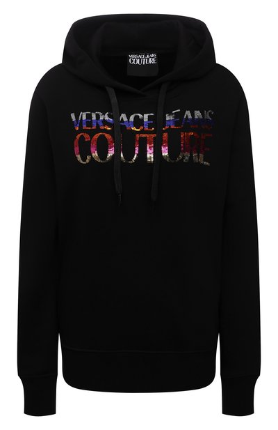 Женский хлопковое худи VERSACE JEANS COUTURE, арт. 71HAIG02-71DP308 R 4 L0G0 SEQUINS/CF00G