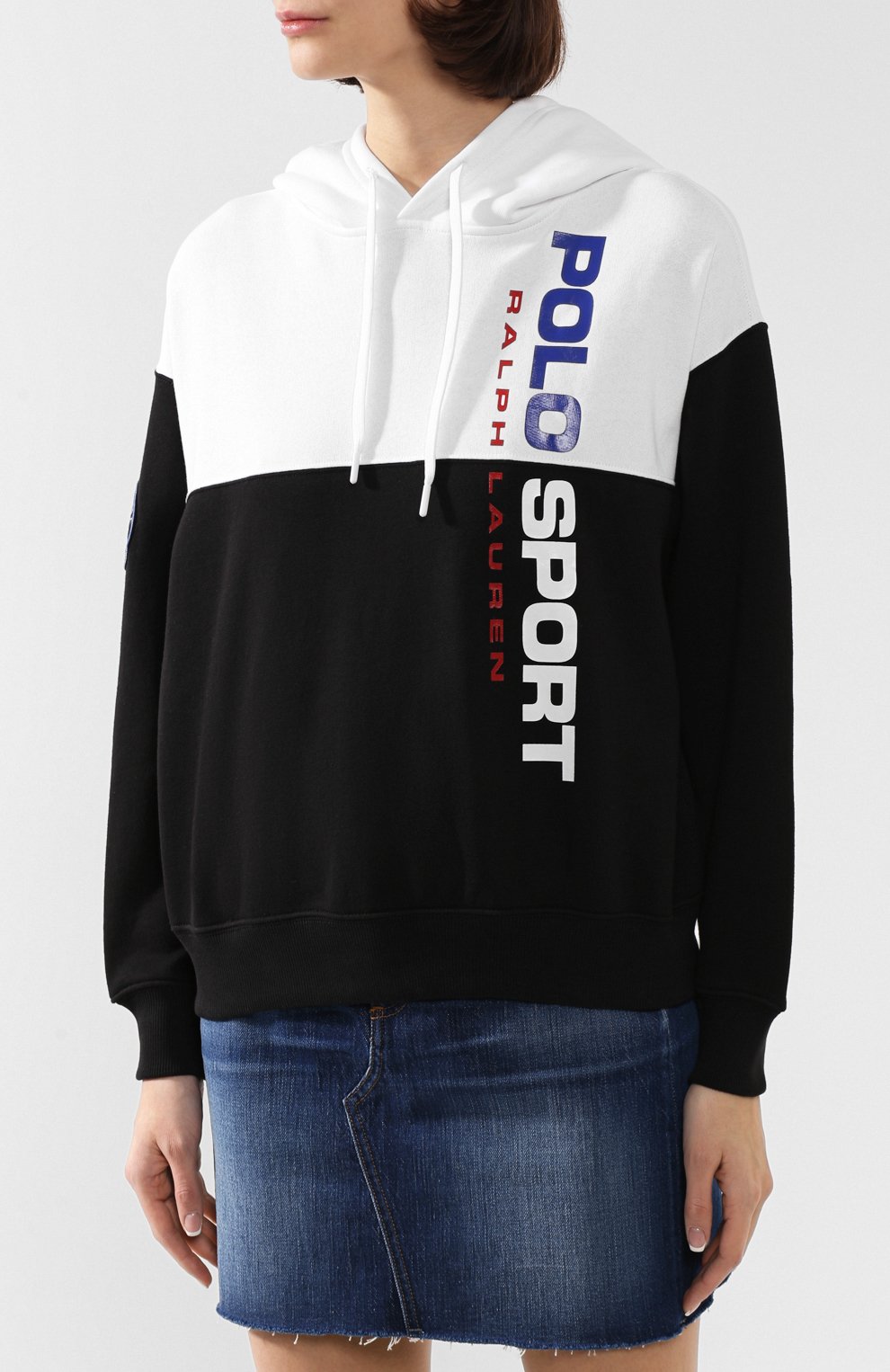 Хлопковое худи POLO RALPH LAUREN черно-белого цвета по цене 13550 руб., арт. 211764883, фото 3 Хлопковое худи POLO RALPH LAUREN, арт. 211764883, фото 3
