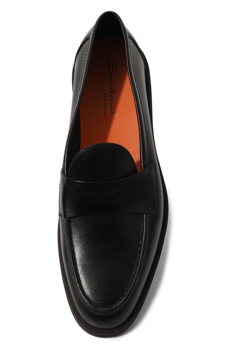 Мужские кожаные пенни-лоферы detroit SANTONI черного цвета, арт. MGDG18714SM0SSK7 | Фото 6 (Нос: Не проставлено; Материал внутренний: Натуральная кожа; Стили: Классический; Материал внешний: Натуральная кожа; Автоматизация состава: Проставлено)