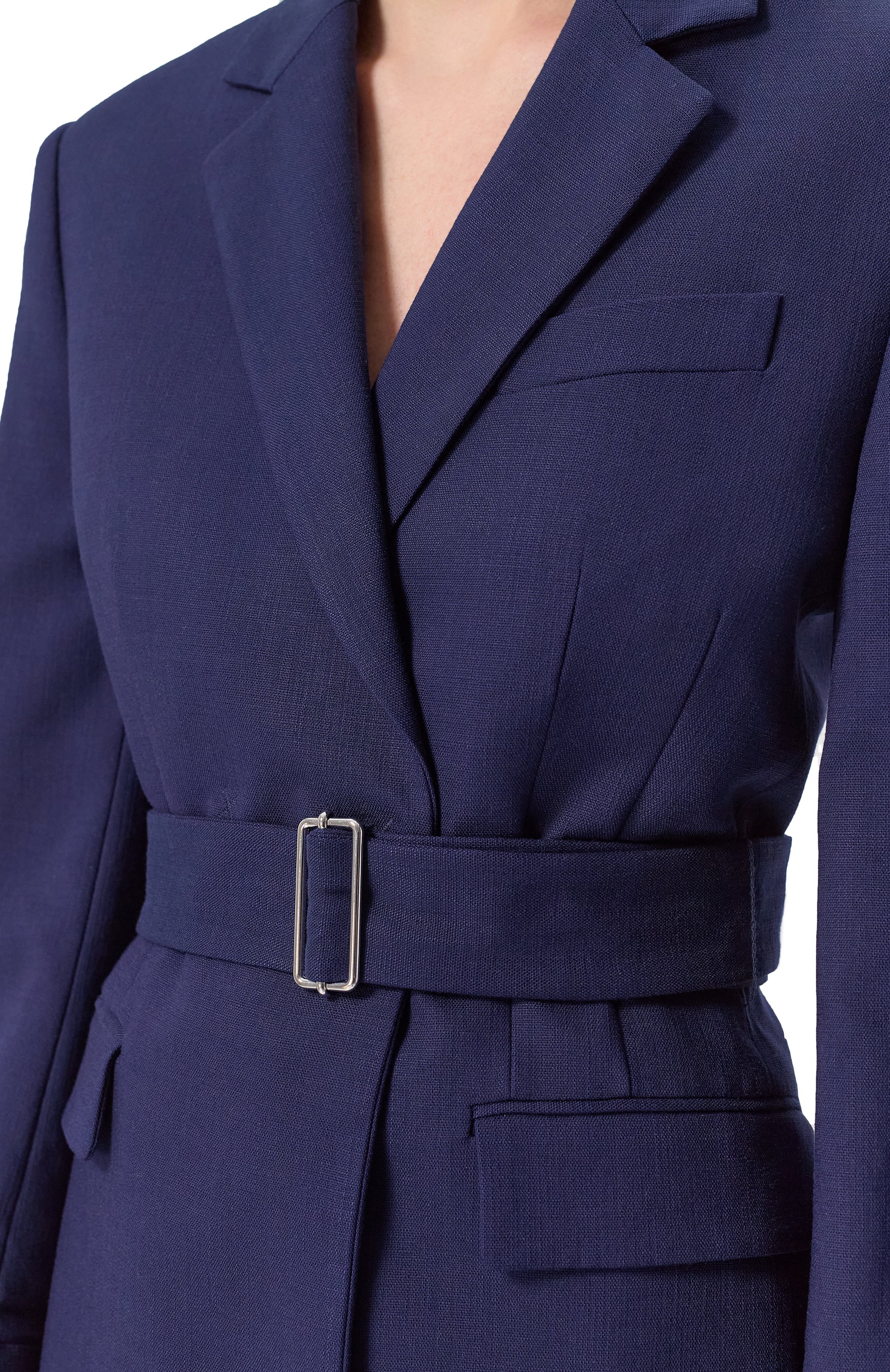 Жакет из вискозы MSGM синего цвета по цене 61900 руб., арт. 3841MDG24/257106, фото 5 Жакет из вискозы MSGM, арт. 3841MDG24/257106, фото 5