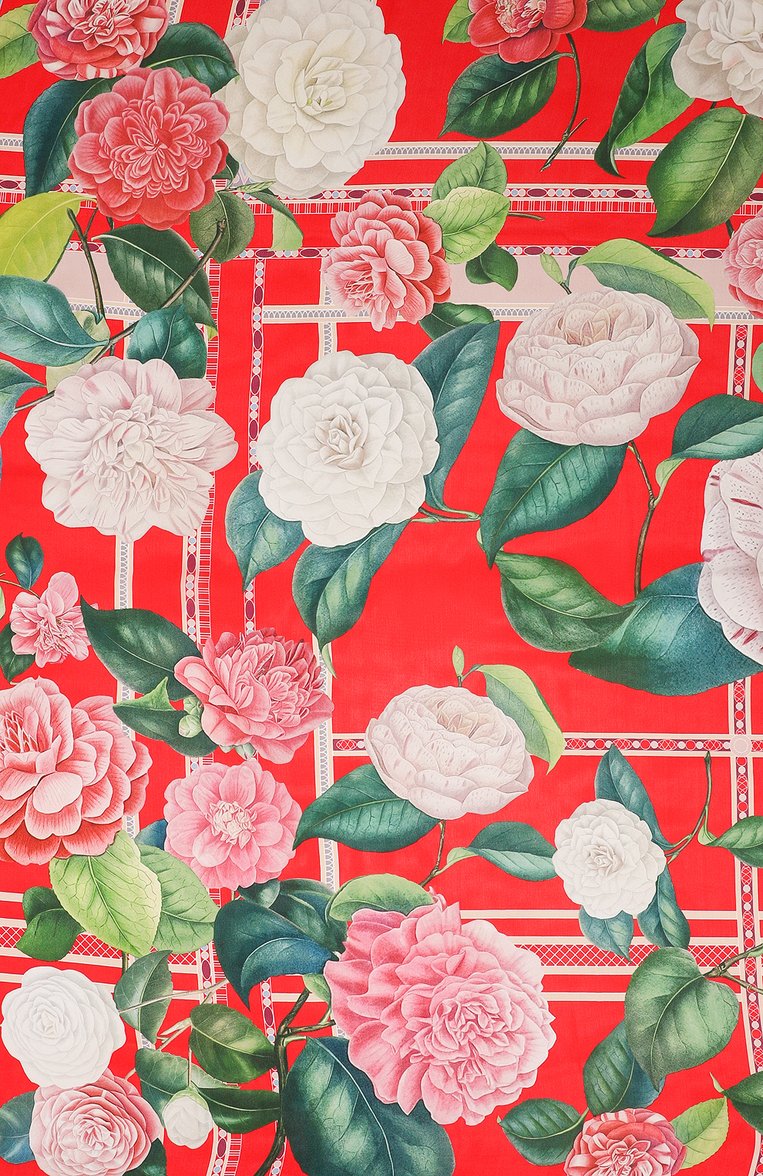 Женский шелковый платок camellia RADICAL CHIC красного цвета, арт. 660892.23.03 | Фото 5 (Материал: Текстиль, Шелк; Принт: С принтом; Нос: Не проставлено)