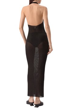 Женское платье из вискозы DONDUP черного цвета, арт. DA462/M00958D 002 | Фото 4 (Длина Ж (юбки, платья, шорты): Макси; Драгоценные камни: Проставлено; Материал внешний: Вискоза, Металлизированное волокно, Синтетический материал; Материал сплава: Проставлено; Случай: Повседневный; Женское Кросс-КТ: Платье-одежда; Кросс-КТ: Трикотаж; Стили: Кэжуэл; Рукава: На бретелях)