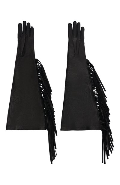 Кожаные перчатки ANN DEMEULEMEESTER черного цвета по цене 213000 руб., арт. B0014645/LT120, фото 2 Кожаные перчатки ANN DEMEULEMEESTER, арт. B0014645/LT120, фото 2
