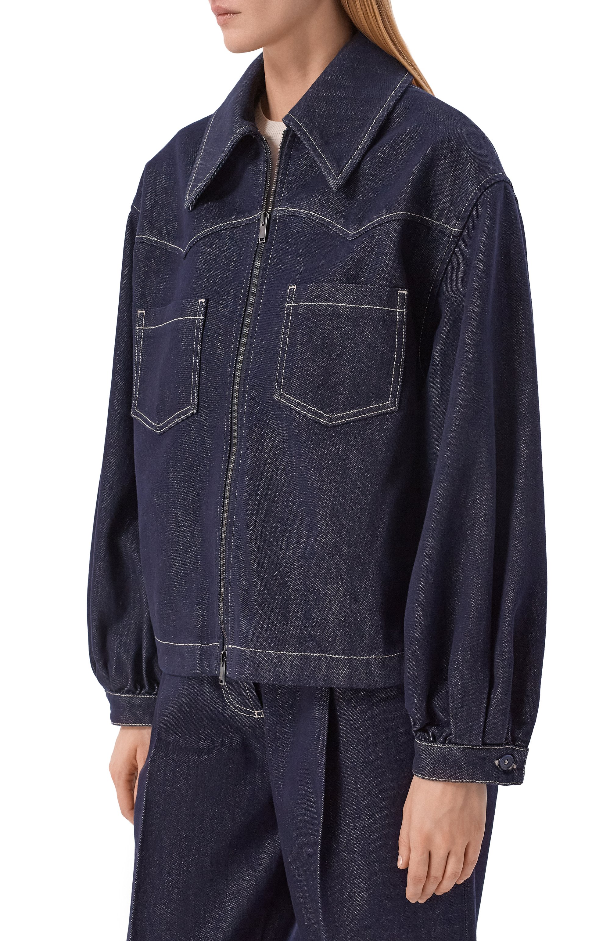 Джинсовая куртка MVST синего цвета по цене 206500 руб., арт. M25.1MW.B001-59/LEXUS, фото 3 Джинсовая куртка MVST, арт. M25.1MW.B001-59/LEXUS, фото 3