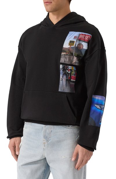 Хлопковое худи DIESEL, арт. A19642/0BMBJ, фото 3
