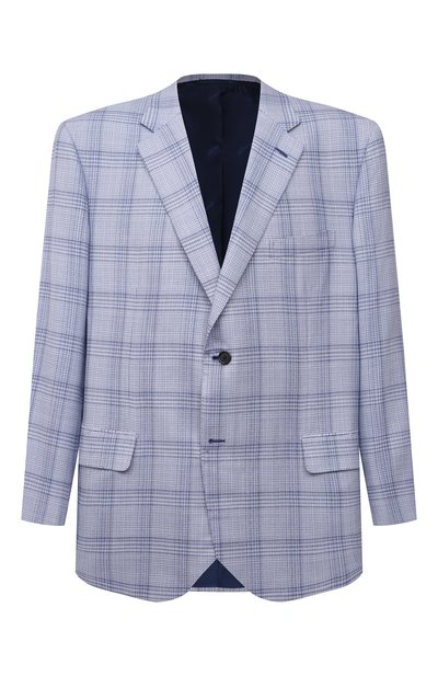 Пиджак из шерсти и шелка BRIONI голубого цвета по цене 531500 руб., арт. RGH00R/P0A7H/PARLAMENT0, фото 1 Пиджак из шерсти и шелка BRIONI, арт. RGH00R/P0A7H/PARLAMENT0, фото 1