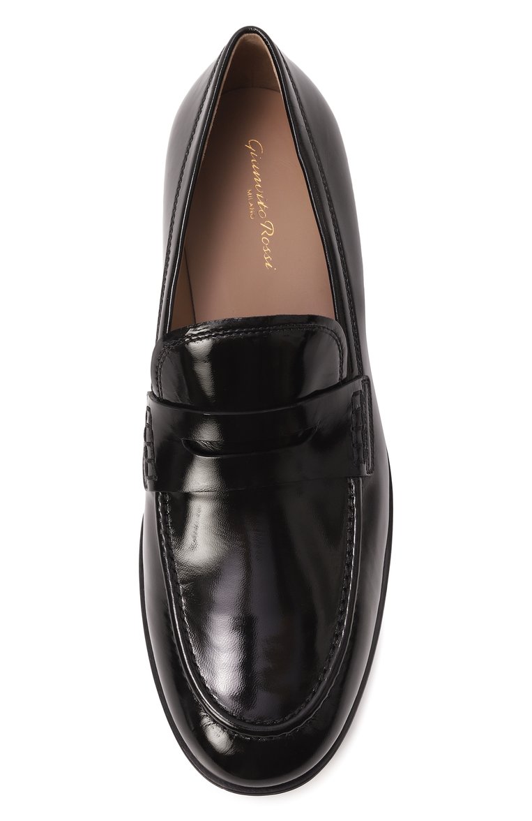 Мужские кожаные лоферы GIANVITO ROSSI черного цвета, арт. U25350.20CU0.NUINER0 | Фото 6 (Материал внутренний: Натуральная кожа; Нос: Не проставлено; Материал внешний: Натуральная кожа; Стили: Классический; Автоматизация состава: Проставлено)