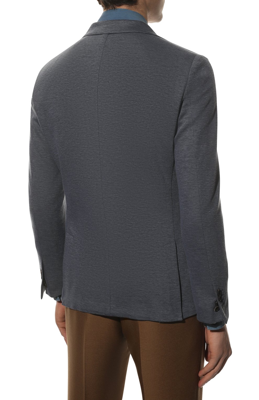 Однобортный пиджак CORNELIANI синего цвета по цене 96350 руб., арт. 89X523-2118814/90, фото 4 Однобортный пиджак CORNELIANI, арт. 89X523-2118814/90, фото 4