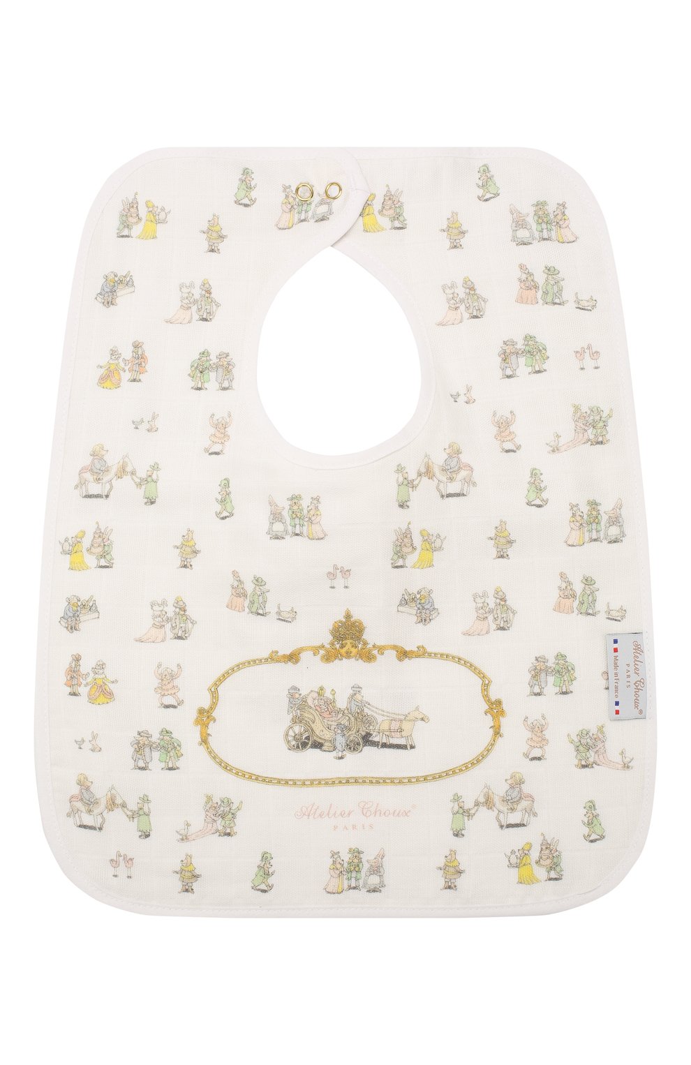 Хлопковый нагрудник ATELIER CHOUX, арт. LARGE BIB-VERSAILLES-G0LD SNAPS, фото 2