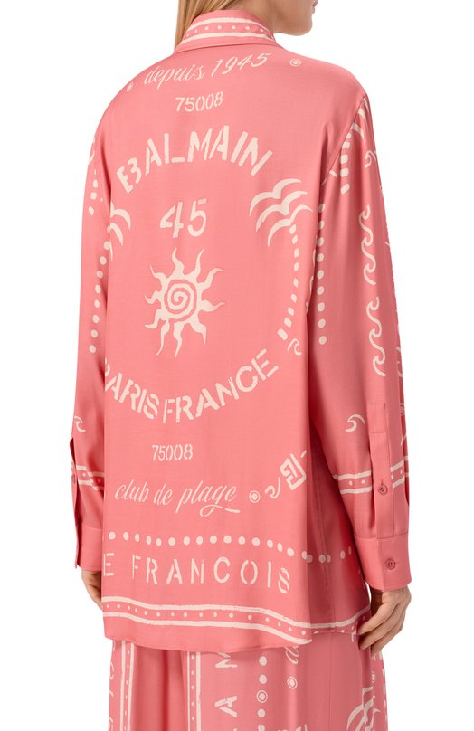 Рубашка из вискозы Balmain GF0HS435/VI92 Розовый  GF0HS435/VI92 Фото 4