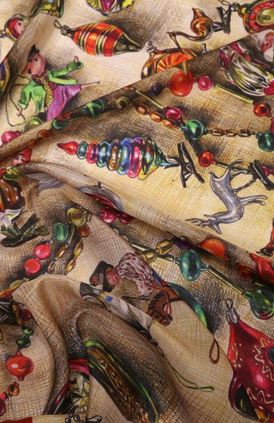 Шелковый платок новогодние игрушки GOURJI, арт. T23XMST7R/1, фото 4