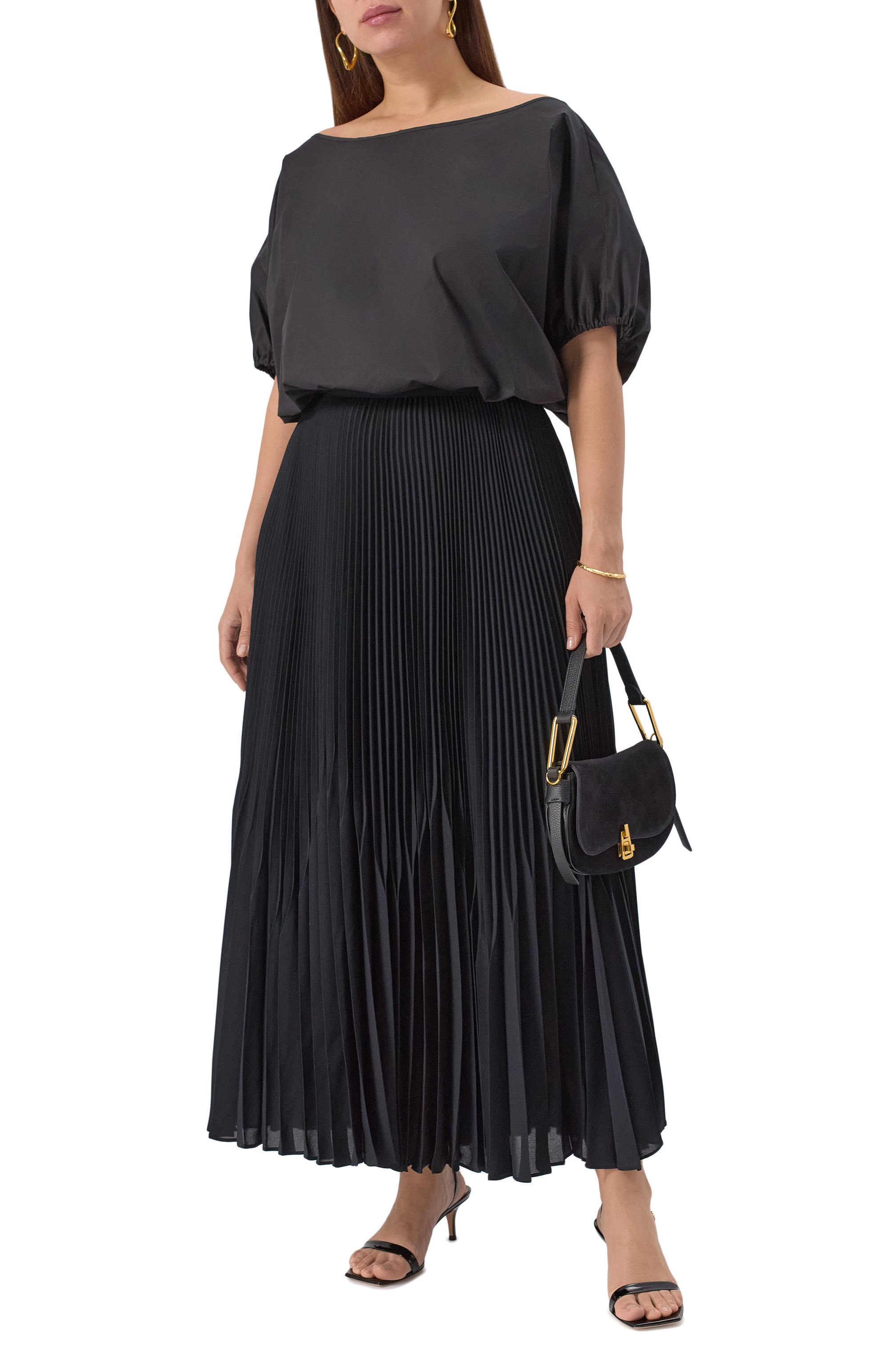 Плиссированная юбка MAX MARA STUDIO черного цвета по цене 64900 руб., арт. TIM0TE0, фото 2 Плиссированная юбка MAX MARA STUDIO, арт. TIM0TE0, фото 2