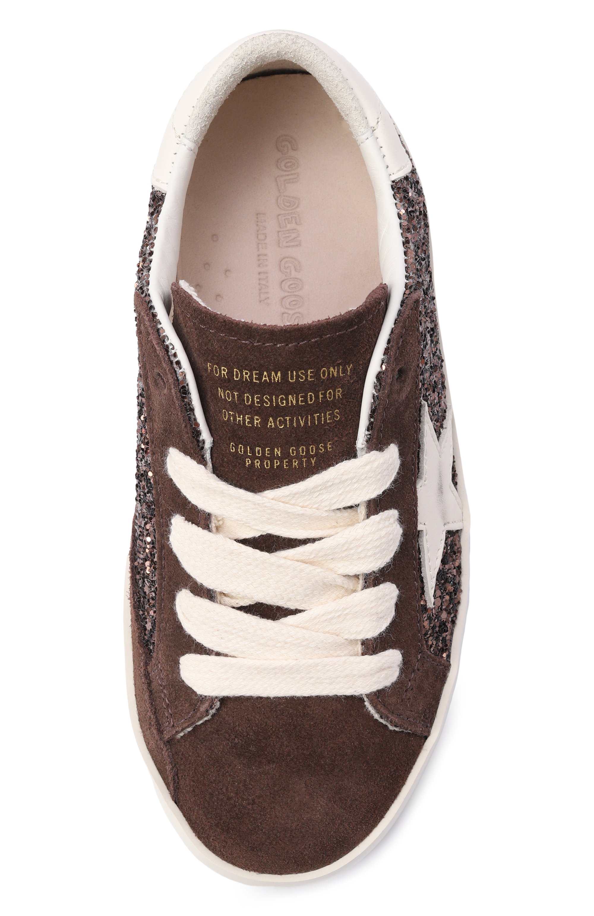 Комбинированные кеды super star GOLDEN GOOSE DELUXE BRAND коричневого цвета по цене 32650 руб., арт. GYF00101.F008660, фото 4 Комбинированные кеды super star GOLDEN GOOSE DELUXE BRAND, арт. GYF00101.F008660, фото 4