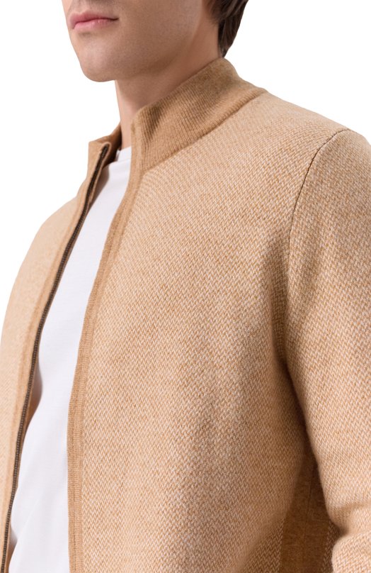 Кардиган из шерсти и хлопка BOSS 50549950 Бежевый  50549950 Фото 5