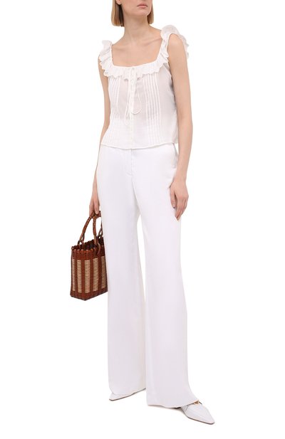 Хлопковый топ SAINT LAURENT белого цвета по цене 131000 руб., арт. 646474/Y001R, фото 2 Хлопковый топ SAINT LAURENT, арт. 646474/Y001R, фото 2