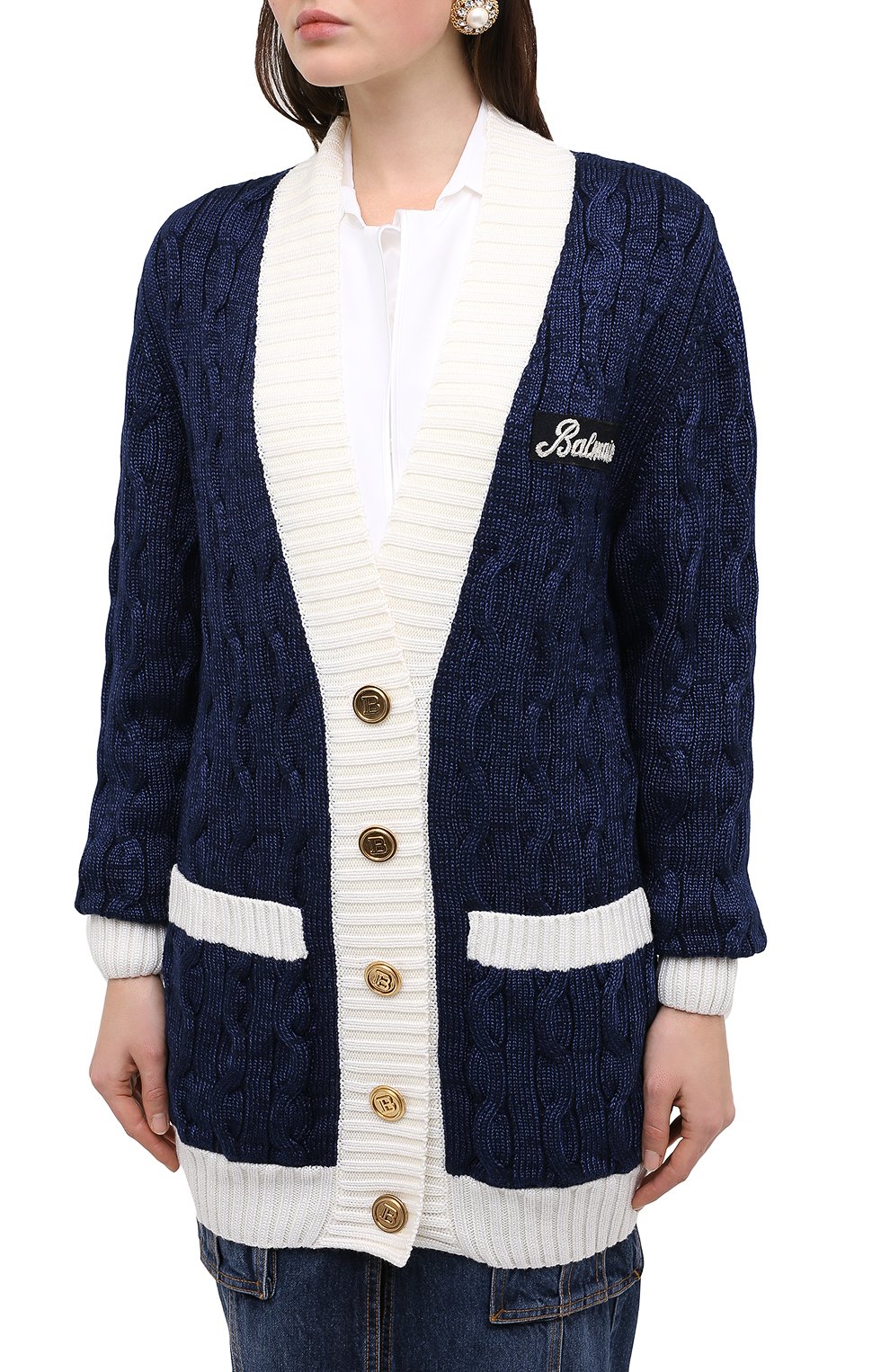 Кардиган из шерсти и вискозы BALMAIN, арт. UF03496/K202, фото 3