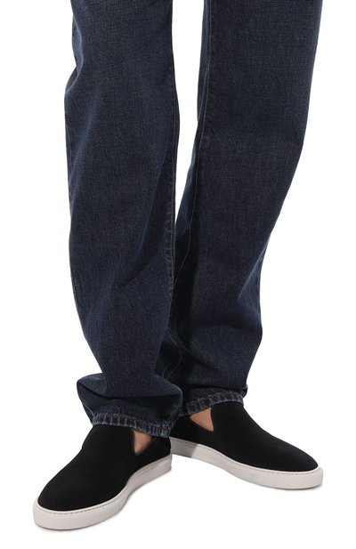 Замшевые слипоны BOSS темно-синего цвета по цене 14900 руб., арт. 50493024, фото 3 Замшевые слипоны BOSS, арт. 50493024, фото 3