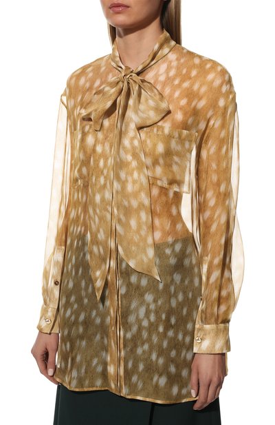 Шелковая блузка BURBERRY бежевого цвета по цене 134500 руб., арт. 8051560, фото 3 Шелковая блузка BURBERRY, арт. 8051560, фото 3