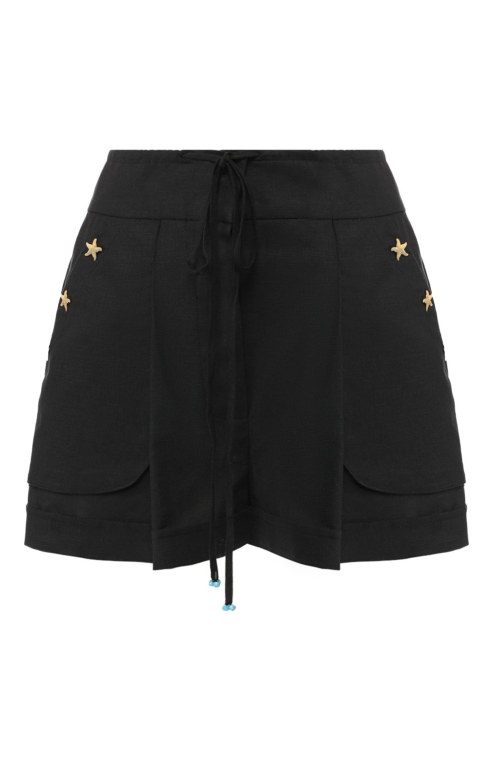 Шорты из смеси хлопка и льна A MERE CO черного цвета по цене 33400 руб., арт. AMC/R19074, фото 1 Шорты из смеси хлопка и льна A MERE CO, арт. AMC/R19074, фото 1